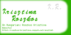 krisztina roszkos business card